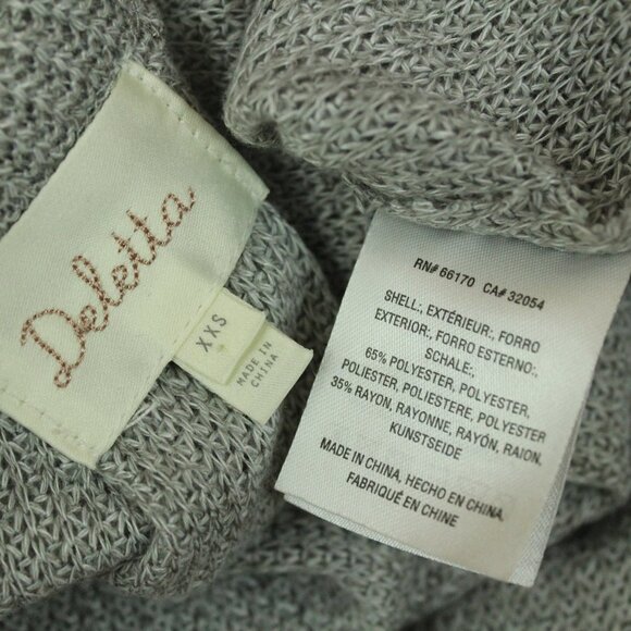 Anthropologie DELTTA Millipa Top Womens XXS Gray Knit Cold Shoulder $68 Slouchy - Picture 12 of 12